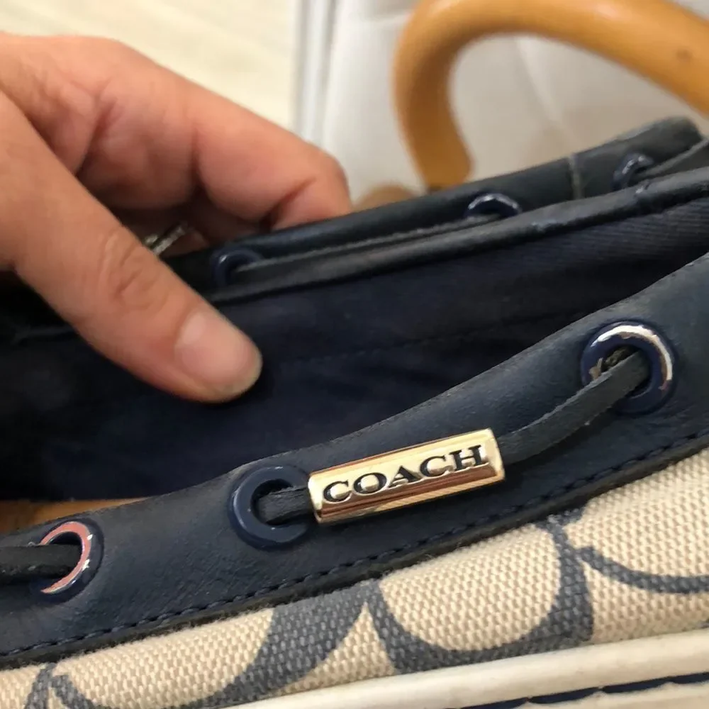 Coach Richelle boat shoes navy coach logo 7